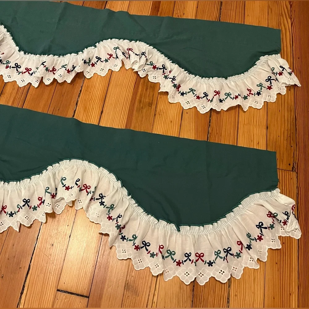 Vintage Embroidered Ruffled Valances